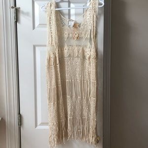 Boho styled tank top cardigan.